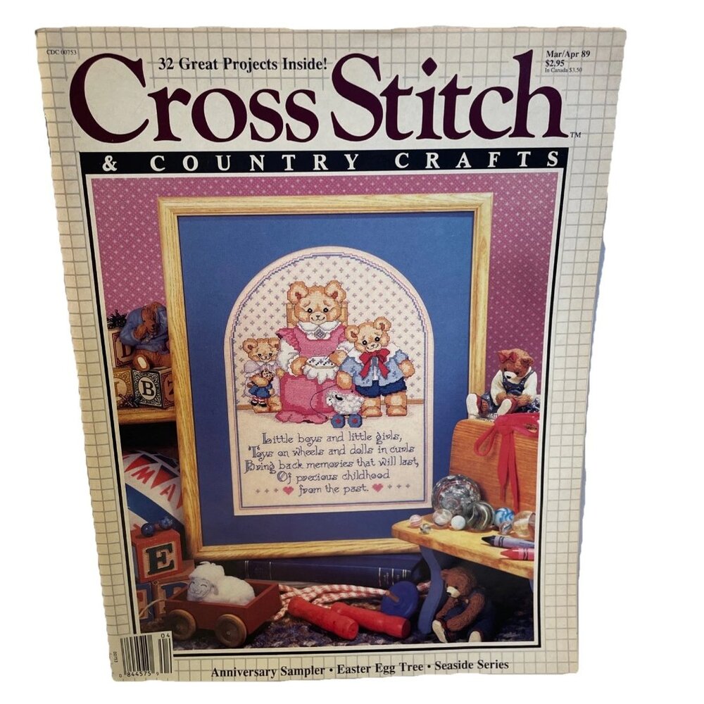 Cross Stitch & Country Crafts Magazine Mar. Apr. 1989 Vol IV No. 4 32 Projects